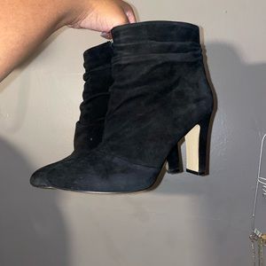 Suede black ankle boots